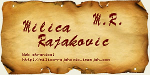 Milica Rajaković vizit kartica